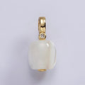 14K Gold plated Shell Pearl Square BZ Bezel Pendant | P1664 - DLUXCA