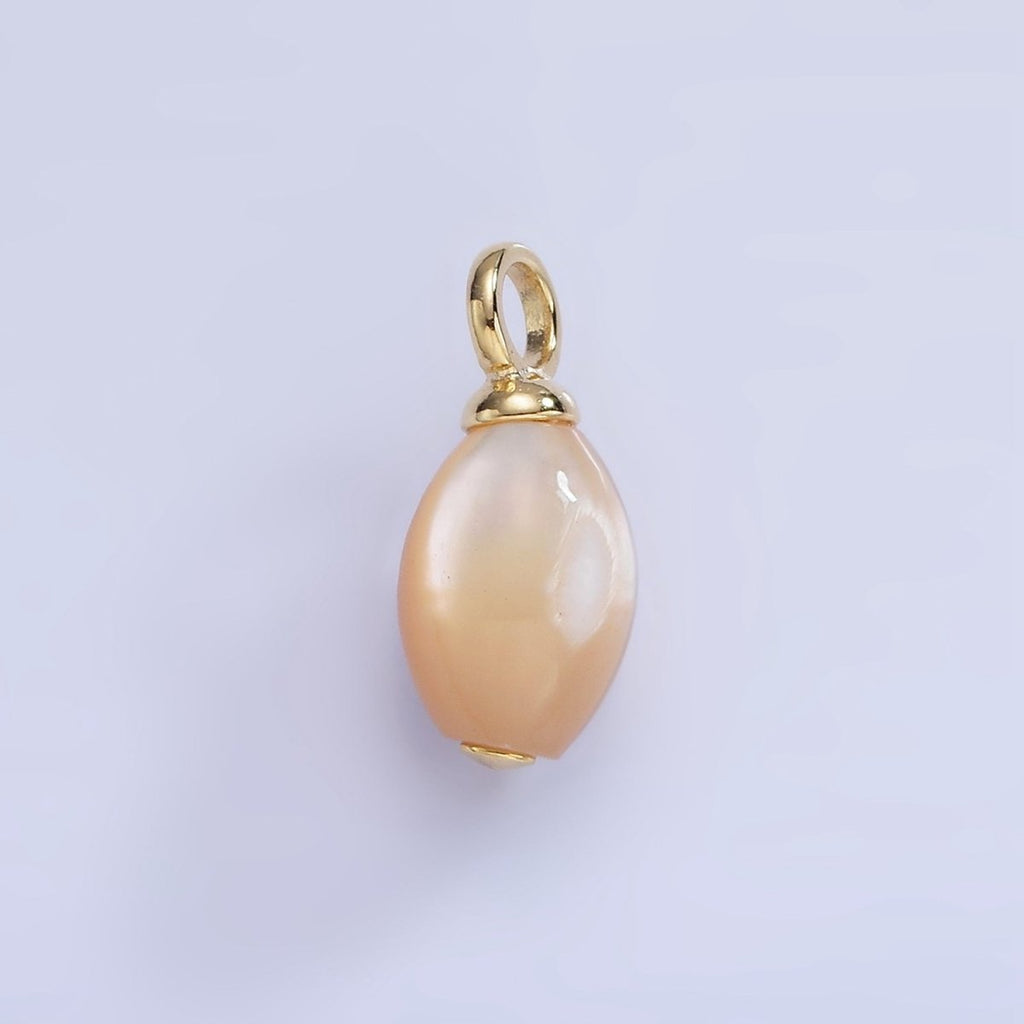 14K Gold plated Shell Pearl Teardrop Pendant | P1753 - DLUXCA