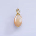 14K Gold plated Shell Pearl Teardrop Pendant | P1753 - DLUXCA