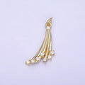 14K Gold plated Shooting Stars Charm with Clear CZ | AG-675 - DLUXCA