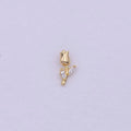 14K Gold plated Small Rose Flower with Marquise Leaf Charm | C-384 - DLUXCA