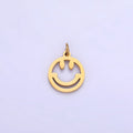 14K Gold plated Smiley Face Emotion Open Round Charm | P951 - DLUXCA