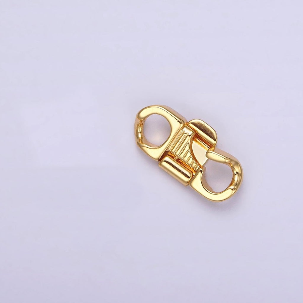 14K Gold plated Snap Lock Minimalist Jewelry Closure Findings Supply Set | Z593 Z594 - DLUXCA