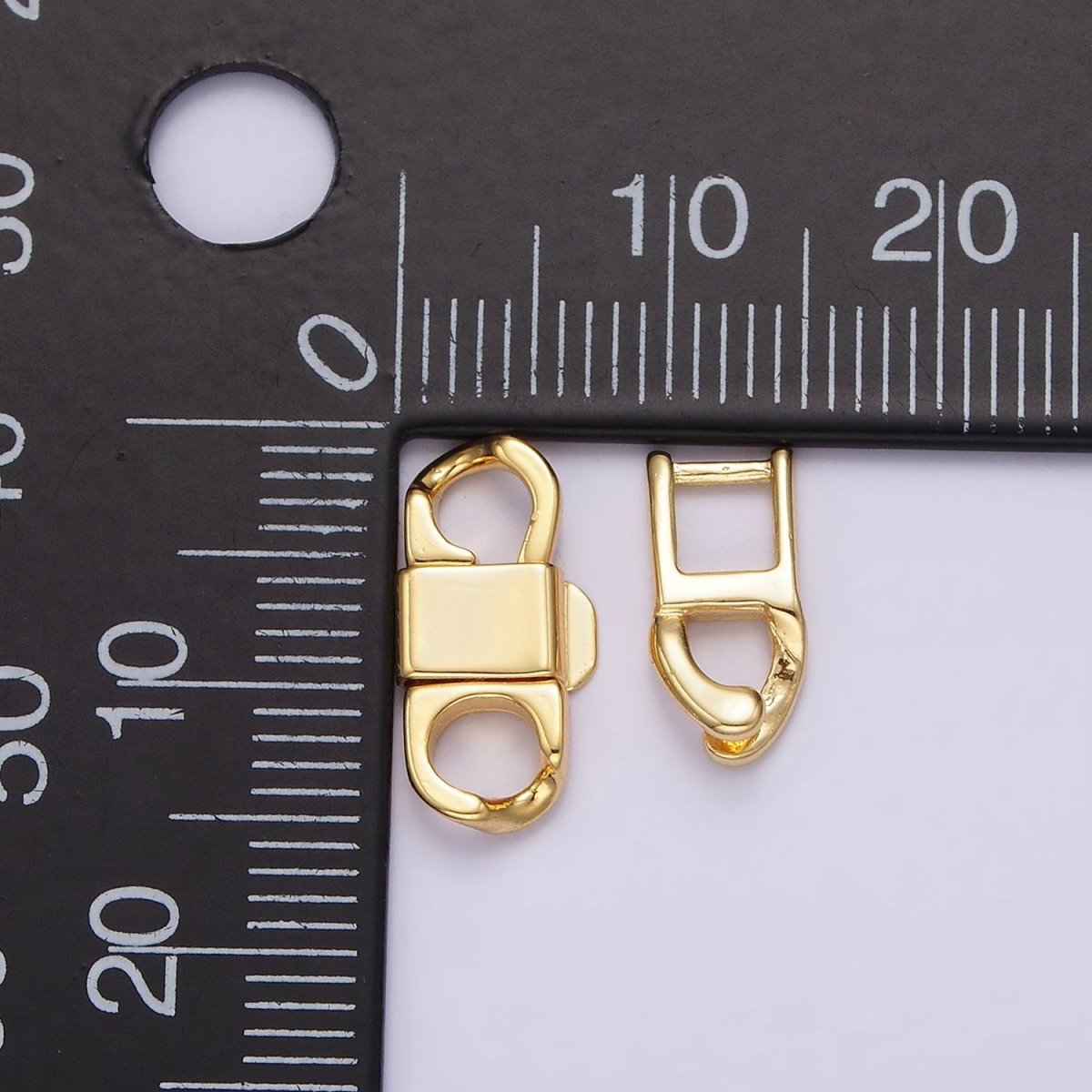 14K Gold plated Snap Lock Minimalist Jewelry Closure Findings Supply Set | Z593 Z594 - DLUXCA
