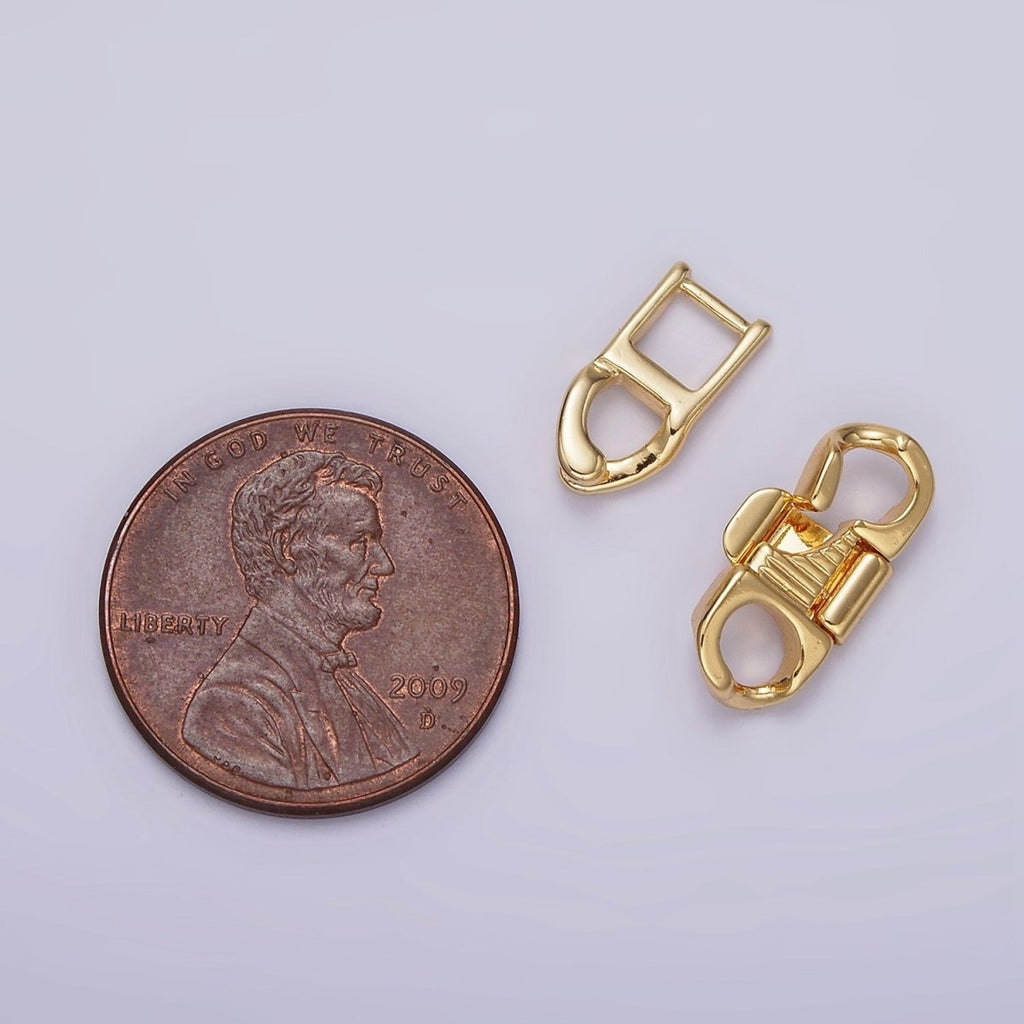 14K Gold plated Snap Lock Minimalist Jewelry Closure Findings Supply Set | Z593 Z594 - DLUXCA