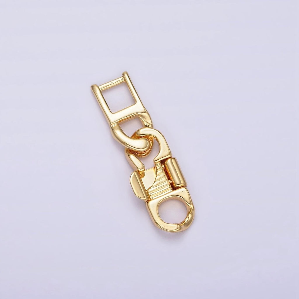 14K Gold plated Snap Lock Minimalist Jewelry Closure Findings Supply Set | Z593 Z594 - DLUXCA