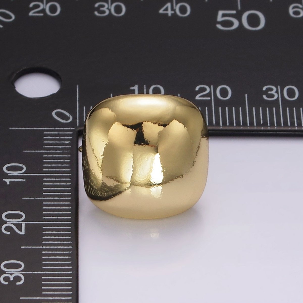 14K Gold plated Square Dome Open Loop Stud Earrings Findings Supply | Z625 - DLUXCA