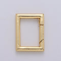 14K Gold plated Square Shape Carabiner Clasp with Easy Open Spring, Square Spring Snap Clasp for Jewelry Making supply K-828 - DLUXCA