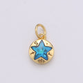 14K Gold plated Star Charm, Dainty Blue Star Charm for Necklace Bracelet Earring Component C-814 - DLUXCA