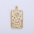 14k Gold plated Tarot Card Charm - The Star Pendant Amulet Jewelry for Necklace Component Supply I-862 - DLUXCA
