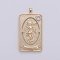 14k Gold plated Tarot Card Charm - The World Tarot Card Pendant, Amulet Jewelry for Necklace Component Supply I-859 - DLUXCA