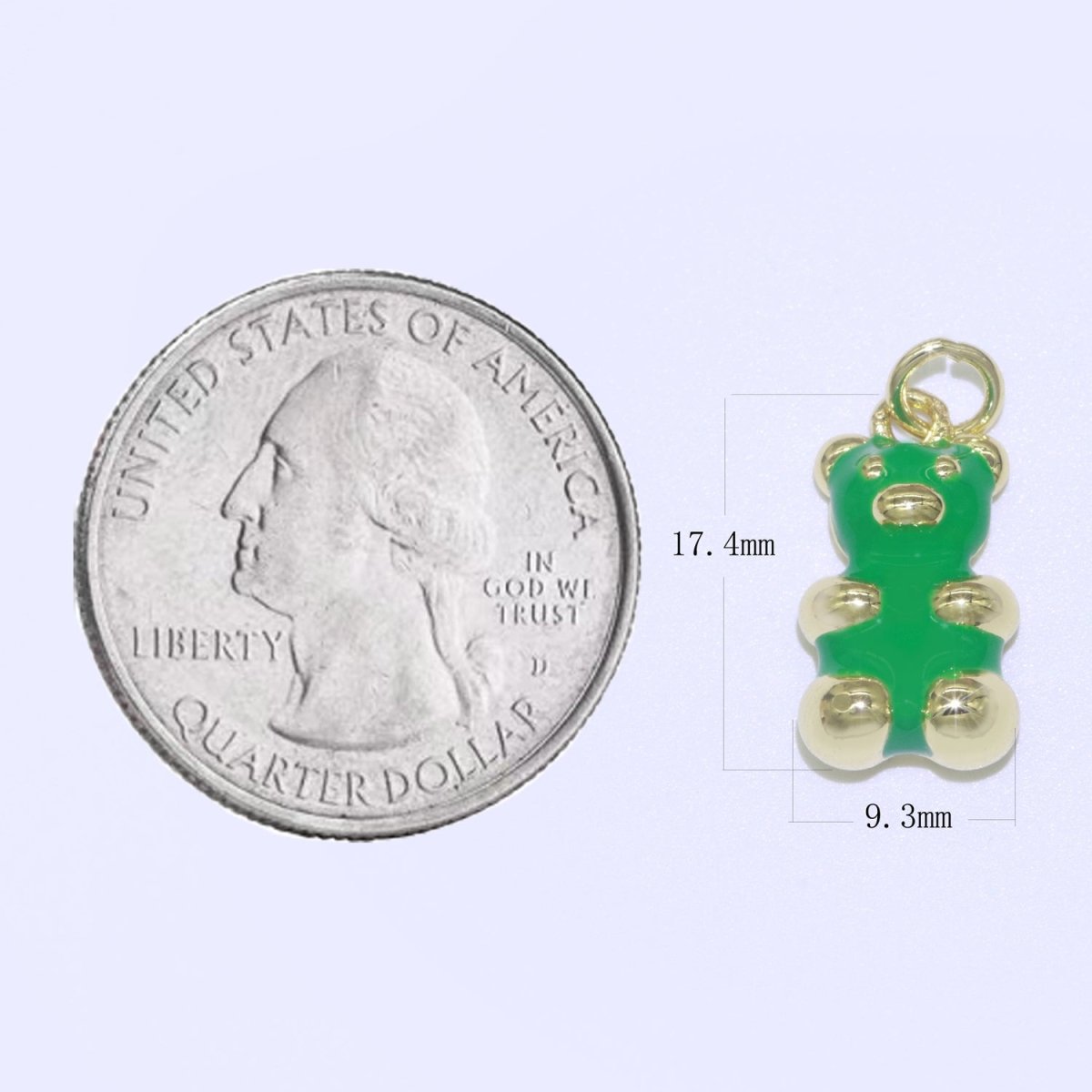 14k Gold plated Tedy Bear Charm Enamel Animal Pendant for Necklace Earring Bracelet Supply M-530 - M-538 - DLUXCA