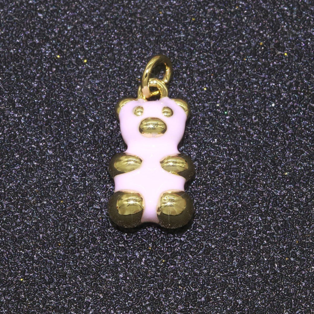 14k Gold plated Tedy Bear Charm Enamel Animal Pendant for Necklace Earring Bracelet Supply M-530 - M-538 - DLUXCA