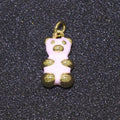 14k Gold plated Tedy Bear Charm Enamel Animal Pendant for Necklace Earring Bracelet Supply M-530 - M-538 - DLUXCA