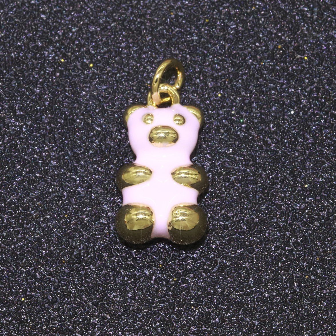 14k Gold plated Tedy Bear Charm Enamel Animal Pendant for Necklace Earring Bracelet Supply M-530 - M-538 - DLUXCA