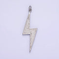 14k Gold plated Thunder Charm Cubic Bolt Charm with CZ Stone | W-489 - DLUXCA