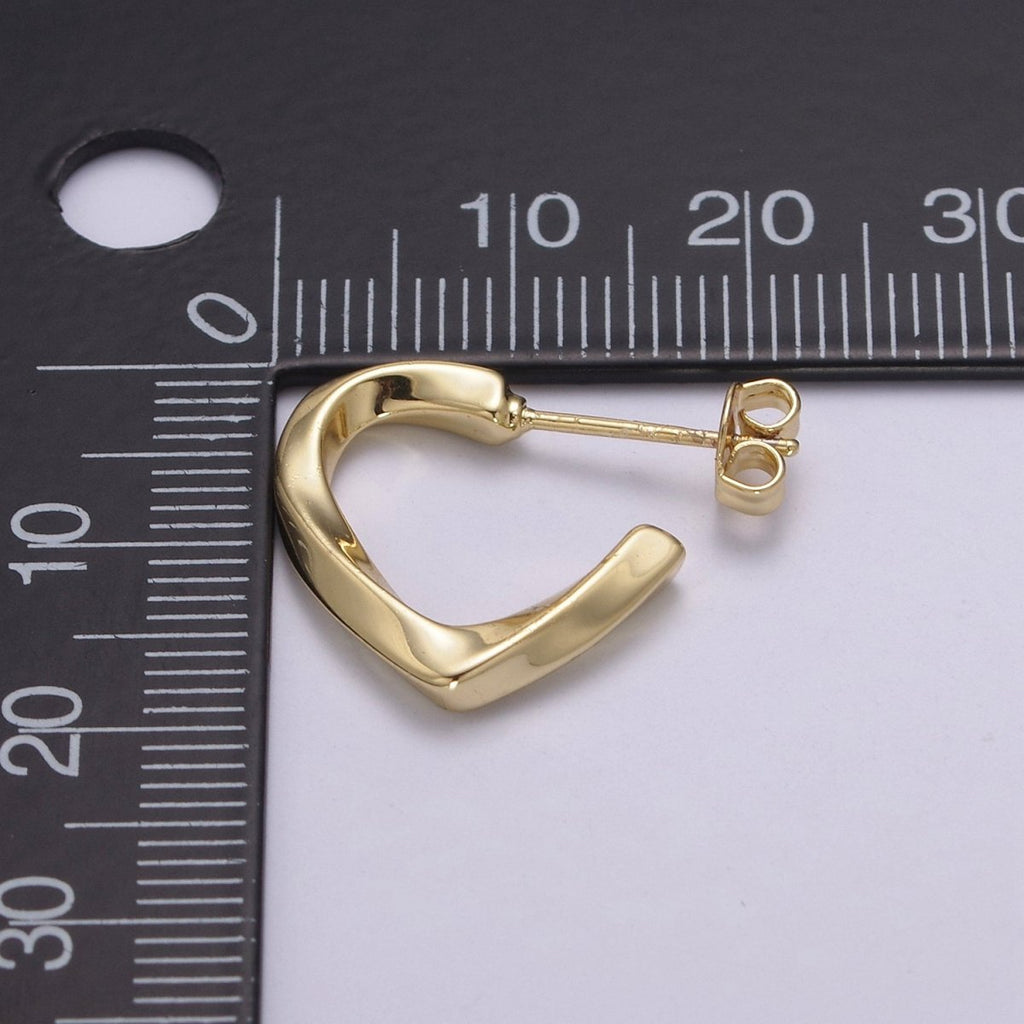 14k Gold plated Triangle Hoop Earring Silver Dainty Geometric Earring T-254 T-255