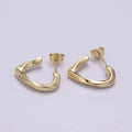 14k Gold plated Triangle Hoop Earring Silver Dainty Geometric Earring T-254 T-255