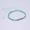 14K Gold plated Turquoise Multifaceted Turquoise Rope Adjustable Friendship Bracelet | WA-2013 - WA-2015 Clearance Pricing