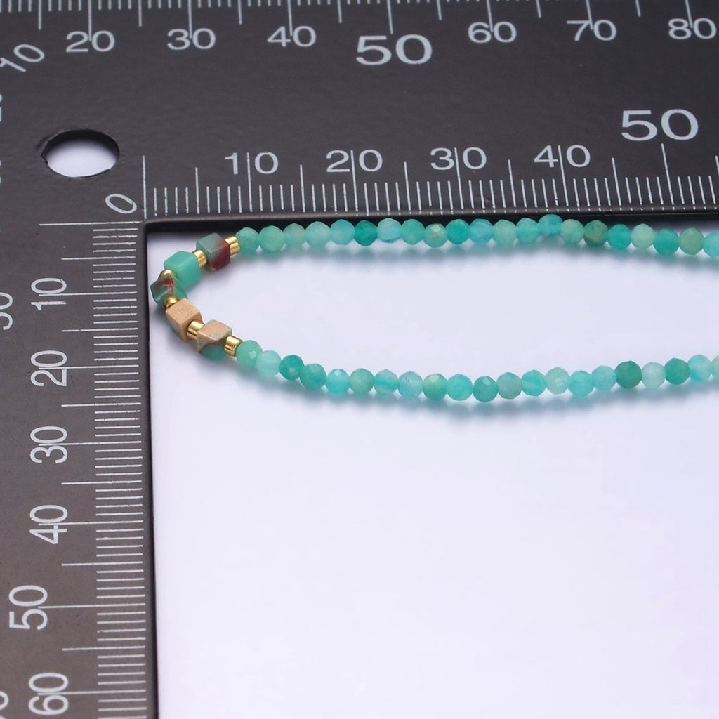 14K Gold plated Turquoise Multifaceted Turquoise Rope Adjustable Friendship Bracelet | WA-2013 - WA-2015 Clearance Pricing