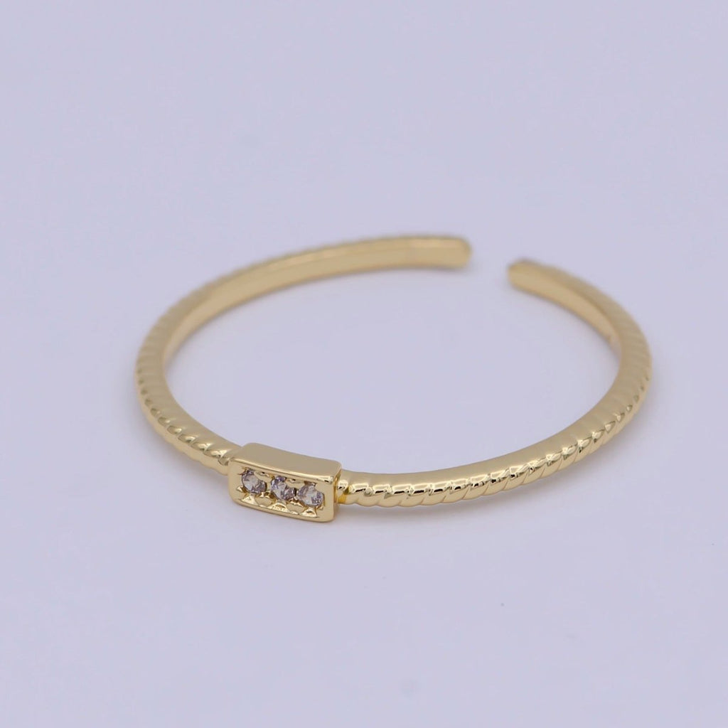 14k Gold plated Twisted Ring- Gold plated Stacking Ring, Minimalist Ring Band, Midi ring, Everyday Jewelry, Thin Twist Wedding Band U-478 - DLUXCA