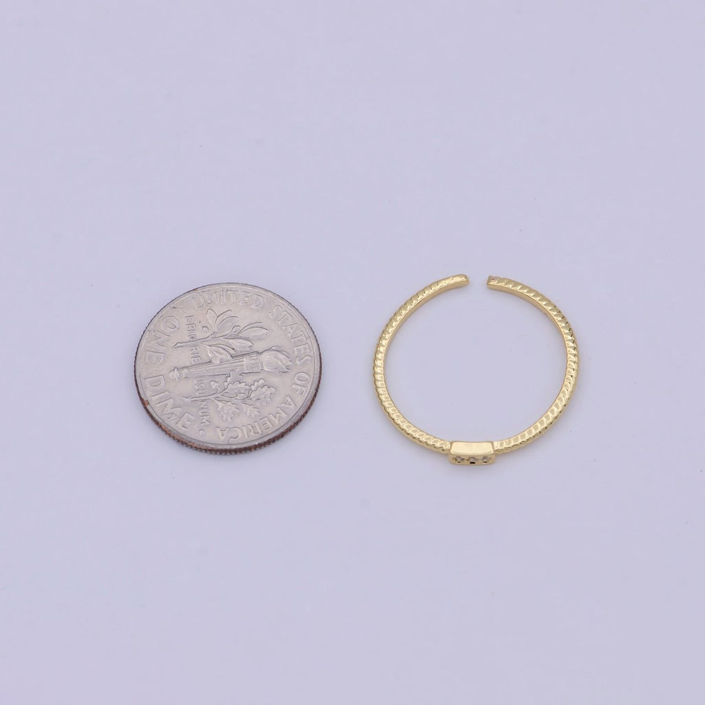 14k Gold plated Twisted Ring- Gold plated Stacking Ring, Minimalist Ring Band, Midi ring, Everyday Jewelry, Thin Twist Wedding Band U-478 - DLUXCA
