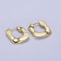 14K Gold plated U-Shaped Geometric Abstract Huggie Earriings | V-017 - DLUXCA