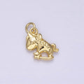 14K Gold plated Unicorn Star Puffed Minimalist Add-On Charm | AC899 - DLUXCA