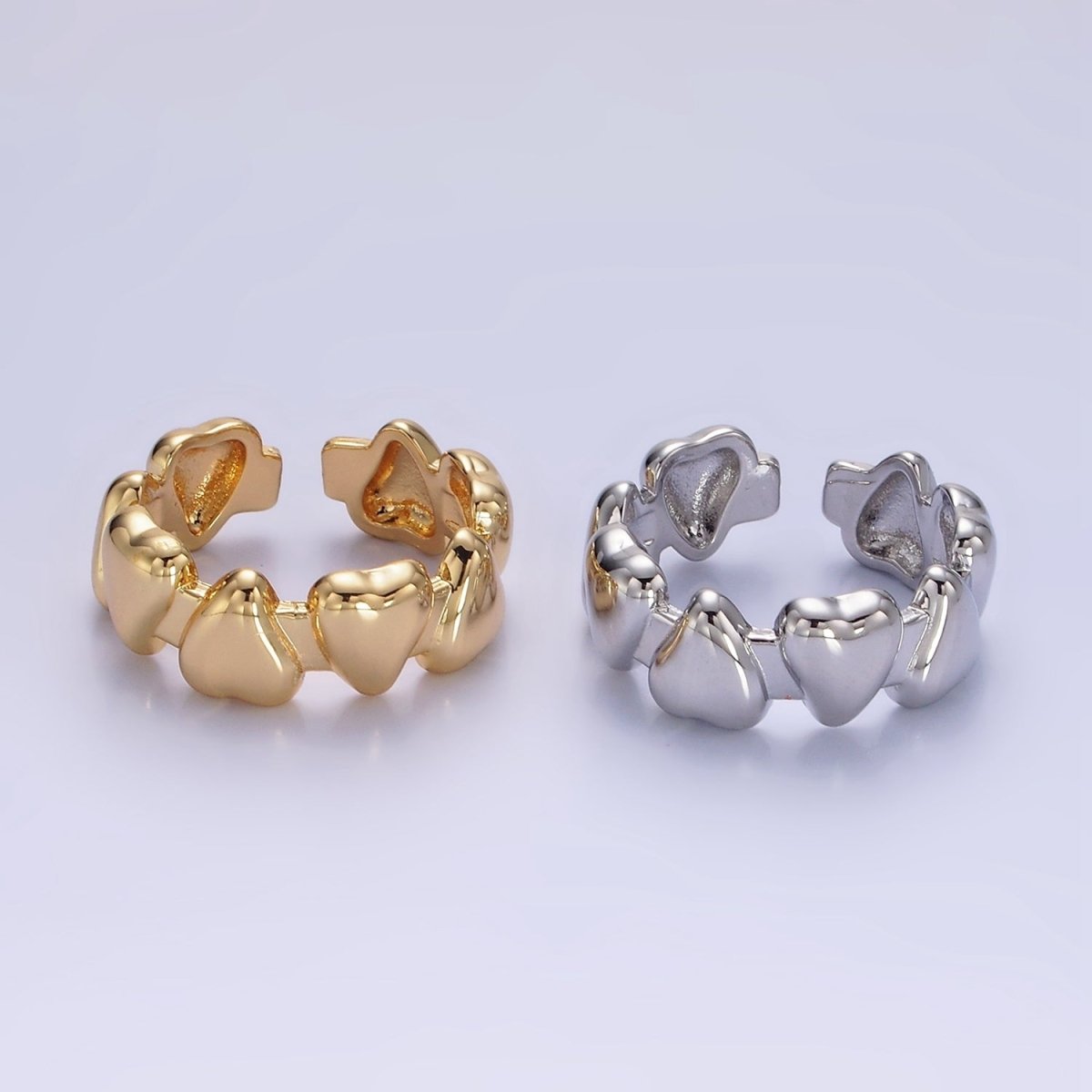 14K Gold plated Upside Down Heart Ring in gold and silver for Valentine  | O1276 O1277