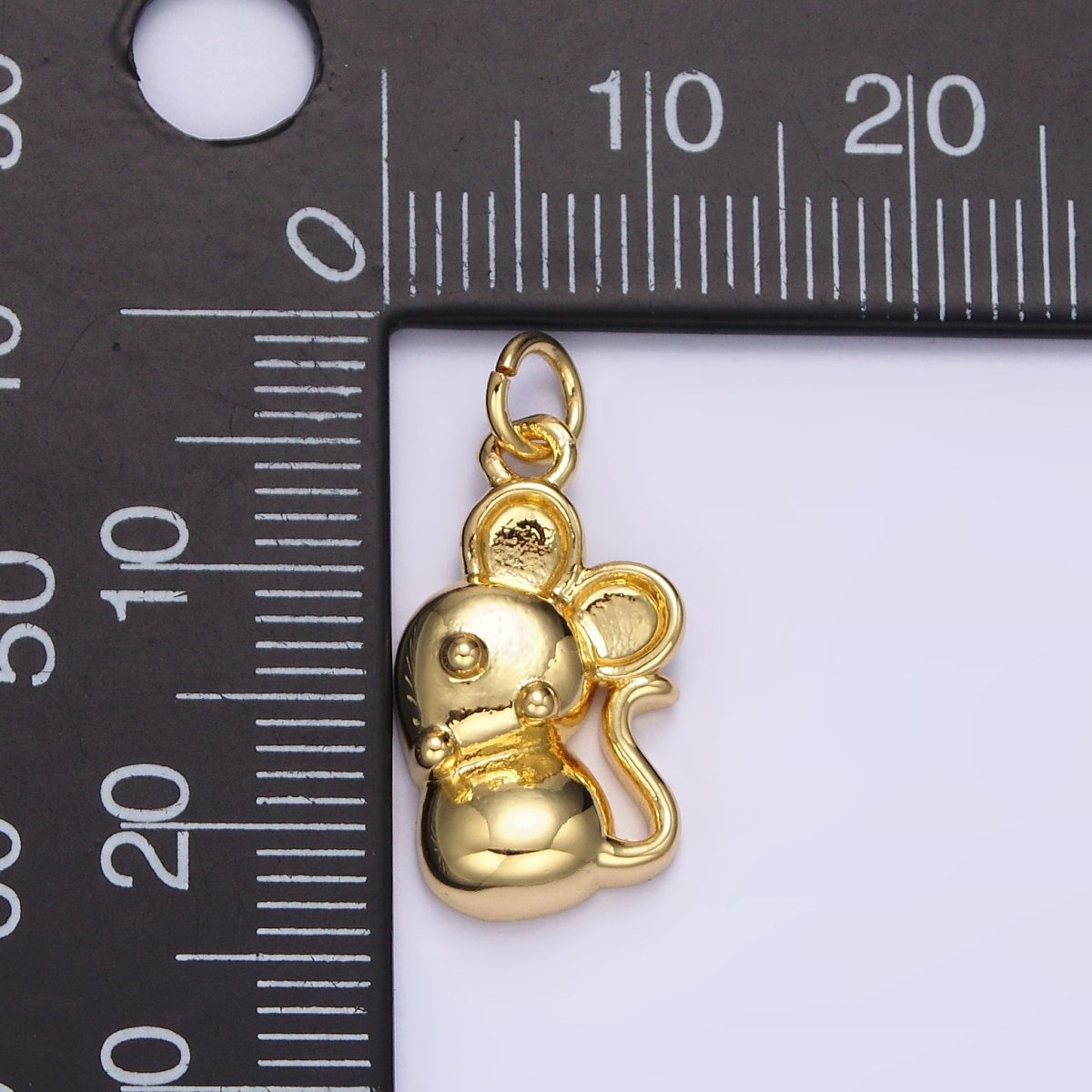 14K Gold plated Walking, Sitting Mouse Mice Animal Charm | N1039 N1040 - DLUXCA