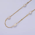 14K Gold plated White Freshwater Pearl Sunburst Curb Unfinished Jewelry Making Chain | ROLL-1412 Clearance Pricing - DLUXCA