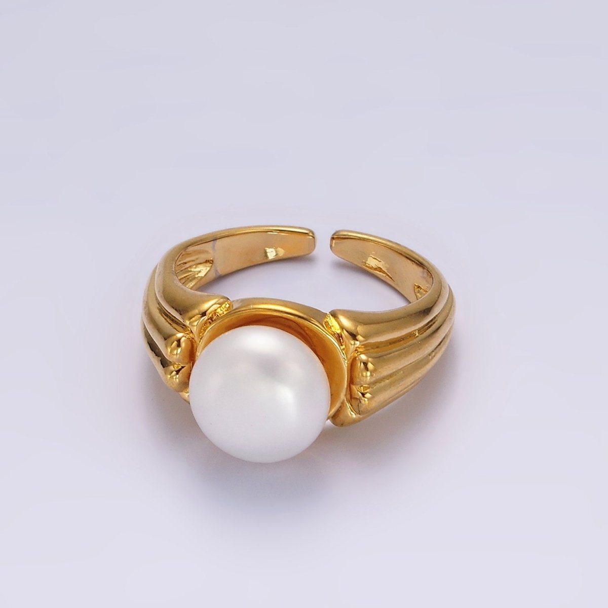14K Gold plated White, Pink Pearl Multiple Band Ring in Gold & Silver | O1868 - O1871