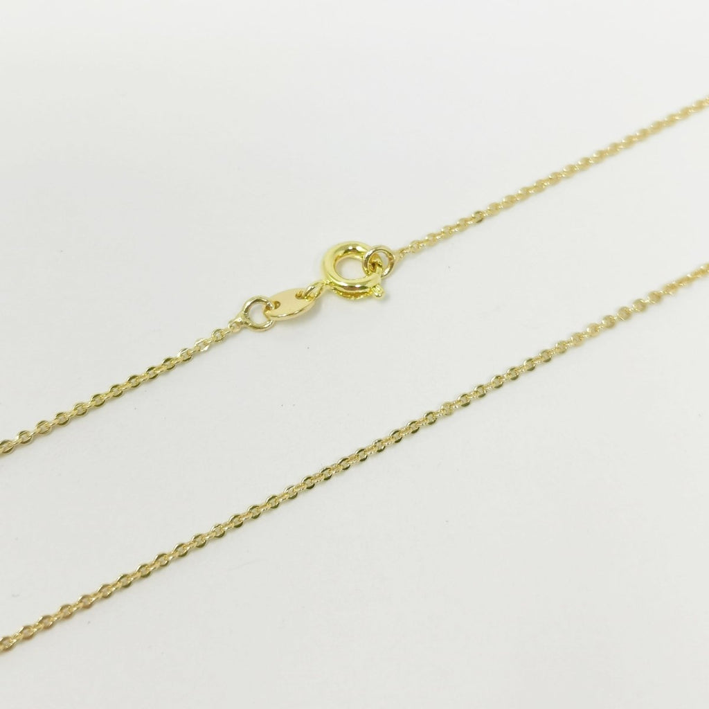 14K Gold Plated 17.5 Inches Rolo Necklace 1.1mm In Width w/Spring Ring | CN-923 Clearance Pricing - DLUXCA