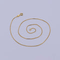 15.5" Box Chain Necklace, Dainty 24K Gold Plated 0.7mm Layering Finished Chain | WA-503 Clearance Pricing - DLUXCA
