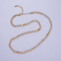15.5 Inch Natural Yellow Citrine Multifaceted Cube Gemstone w. Gold Bead Choker Necklace | WA-1425 Clearance Pricing - DLUXCA