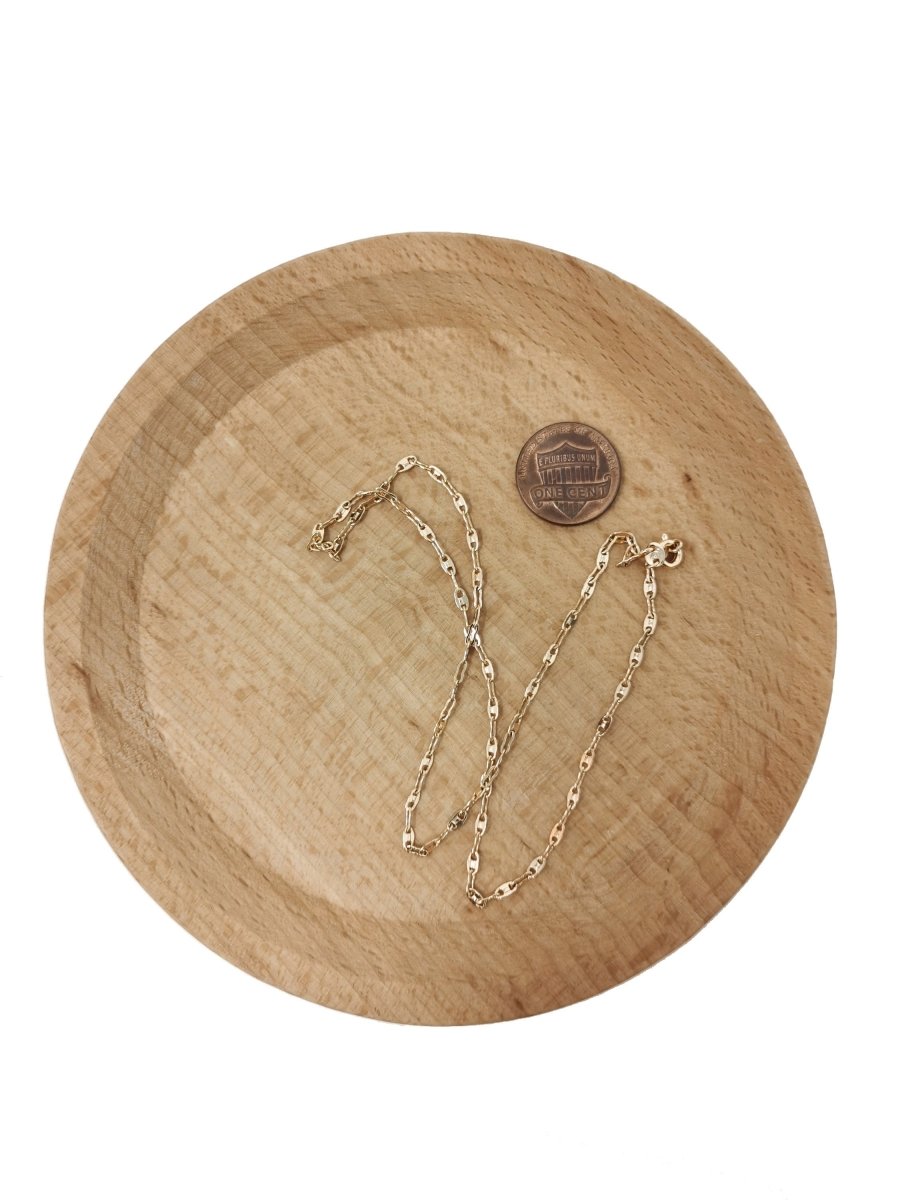 15.7'' Ready to Use 18K Gold plated Anchor Necklace Chain, Layering Anchor Chain Dainty Necklace, 2mm Anchor Necklace w/Spring Ring | CN-510 - DLUXCA