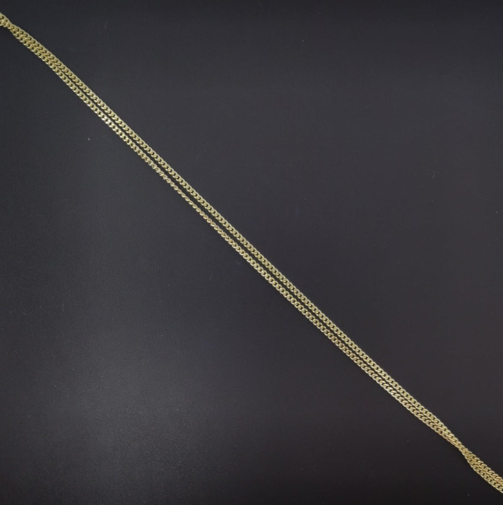 15.8 inch Curb Chain Necklace, 14K Gold Plated Finished Chain For Jewelry Making, Dainty 1.2mm Curb Necklace w/Spring Ring | CN-943 Clearance Pricing - DLUXCA