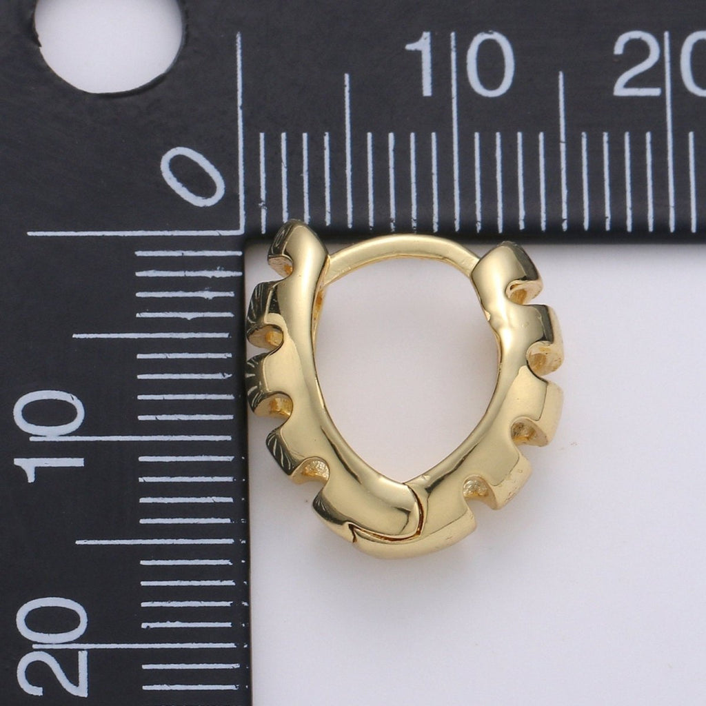 15mm Huggie Hoop Earring, Gold Large hoop earring, Chunky Hoops, Thick Gold Hoops, Medium hoop earrings, Vermeil Earring, gold Hoop Earrings Q-242 - DLUXCA