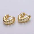 15mm Huggie Hoop Earring, Gold Large hoop earring, Chunky Hoops, Thick Gold Hoops, Medium hoop earrings, Vermeil Earring, gold Hoop Earrings Q-242 - DLUXCA