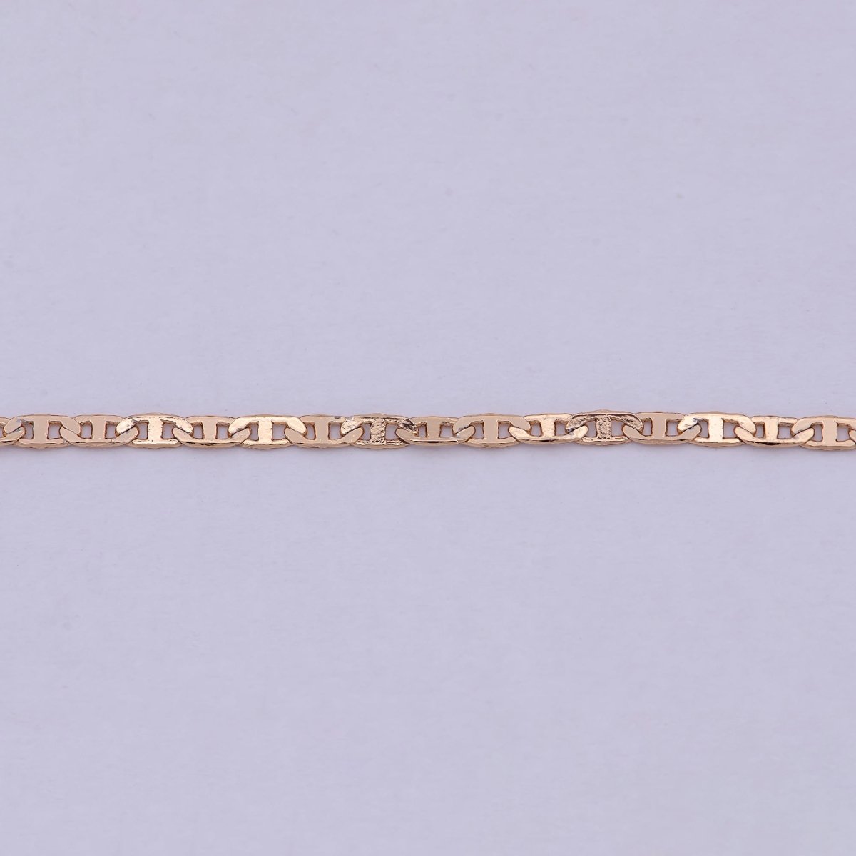 1.5mm Mariner Anchor Link Chain Necklace Rose Gold plated Necklace 17.5 inch long | WA-544 Clearance Pricing - DLUXCA