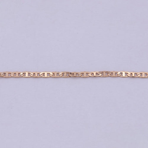 1.5mm Mariner Anchor Link Chain Necklace Rose Gold plated Necklace 17.5 inch long | WA-544 Clearance Pricing - DLUXCA