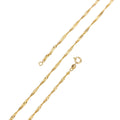 16 inch Singapore Finished Chain For Jewelry Making, 24K Gold Plated Singapore Chain Necklace, Dainty 2mm Singapore Necklace w/ Spring Ring | CN-747 Clearance Pricing - DLUXCA