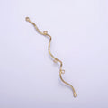 16K Gold plated 1 PAIR 63mm Wavy Spiral Multiple Loop Charm Holder Necklace Earring Jewelry Supply | Z-433 - DLUXCA