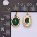16K Gold plated 10mm, 11mm Green Malachite Cabochon Bezel Charm | AG452 AG453 - DLUXCA