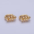 16K Gold plated 13mm Triple Spiral Band Huggie Earrings in Gold & Silver | AD1096 AD1097