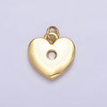 16K Gold plated 19mm Mini Clear CZ Heart Add-On Charm | AC1169 - DLUXCA