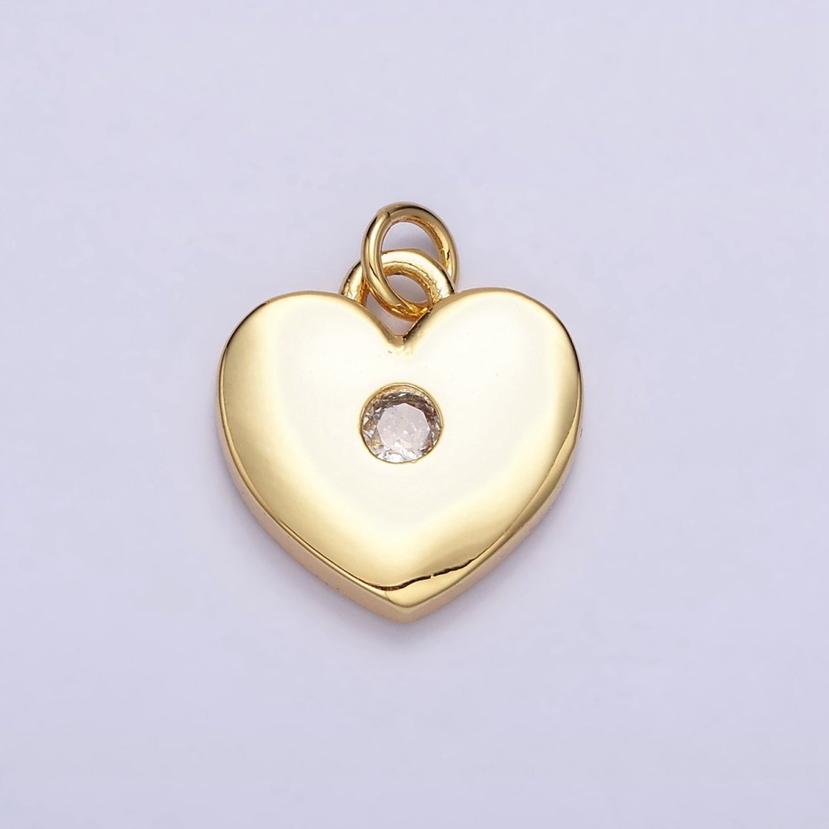 16K Gold plated 19mm Mini Clear CZ Heart Add-On Charm | AC1169 - DLUXCA