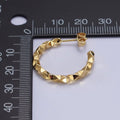 16K Gold plated 20mm, 25mm, 40mm Dented Geometric C-Shaped Hoop Earrings | AB183 AB142 AB182
