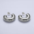 16K Gold plated 20mm Chubby C - Shaped Hoop Earrings | AE - 086 - DLUXCA
