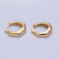 16K Gold plated 20mm Hexagonal Dome French Lock Latch Earrings in Gold & Silver | AB1472 AB1473